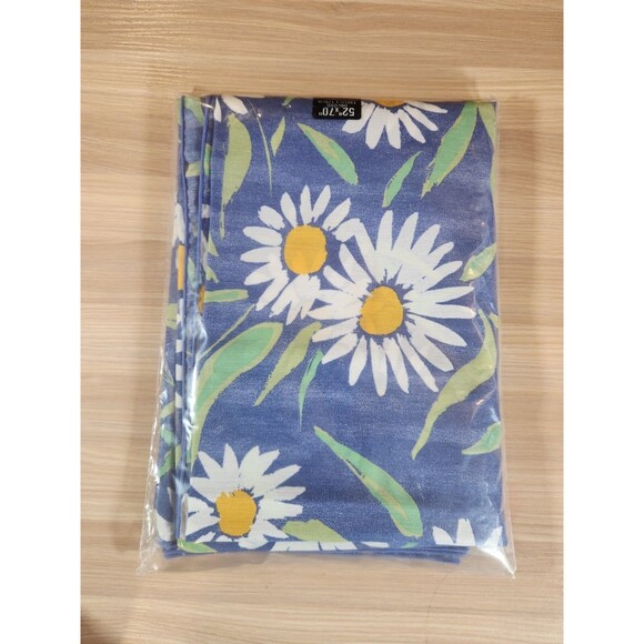Mervyn's California Daisy Lane Tablecloth Blue 52"x70” Oblong USA - Picture 2 of 8